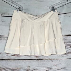 Lands’ End NWT Sz L 14-16 Cream Ruffle Bathing Suit Swim Skort - Skirt w/ Shorts